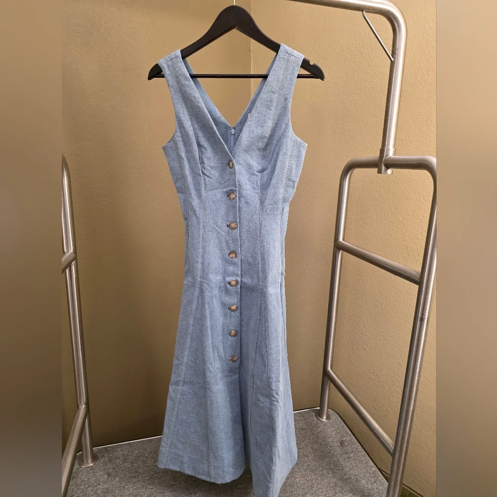 Big Sale! Veronica Beard Lou Pleated Midi Dress - Picture 7 of 12